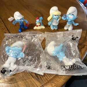The Smurfs: Lot of 6 Different Action & Pvc Figures
